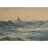 JAMES AITKEN Rough Seas and Distant Sail Watercolour Signed 24.5 x 34.