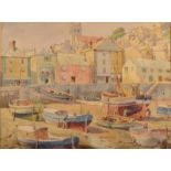 PHILIP COLINGWOOD PRIESTLEY Brixham Watercolour Signed and inscribed 28 x 37cm