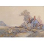 ADAM PROCTOR A seaside cottage Watercolour Signed 25 x 36cm