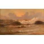 WIDGERY? Sunlit Waves Late Victorian oil on canvas Indistinctly signed 61 x 102cm