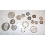 British and foreign silver coins.