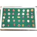 A collection of approximately 320 bowling badges including indoor, tourist and Jubilee,