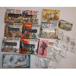 Eight airfix military figures and some white metal figures.