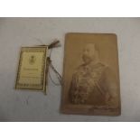 ROYAL PHOTOGRAPH. cabinet photo signed "Albert Edward, 1887." Downey; plus another royal item.