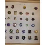 A collection of approximately 180 enamel and acrylic bowling badges including Surrey and