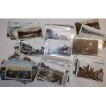 Approximately 150 loose postcards including topos, railway and foreign.