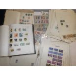 World stamps on leaves a muddled accumulation with some early, together with empty albums etc.