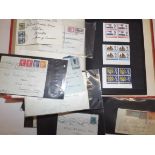 A few 1960's mint blocks of commemoratives in album and a few postal history items including one