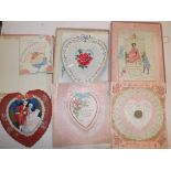 Six 1930's large Valentine's cards.