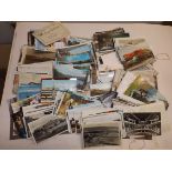 Several hundred postcards including Cornish contained in a shoe box.