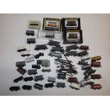 A collection of 'N' gauge wagons etc.