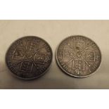 4/- piece (2) both 1887.