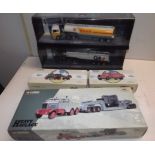 Corgi:- Two "modern trucks" series, Sunter Bros heavy haulage and two other each boxed.