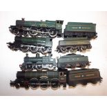 Four 00 gauge plastic bodied steam outline tender engines, play worn.