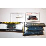 Five 'N' gauge locomotives:- two by Graham Farish, 1x Bachmann, 1x Trix and 1 Fleischmann.