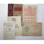 An A.R.P. practical guide book, other leaflets and a full set air raid precautions cigarette cards.