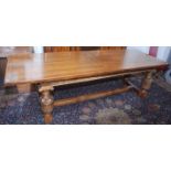 A large oak refectory table, 20th century,