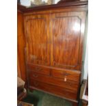 A mahogany press cupboard, 19th century,