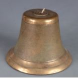 A brass bell inscribed 'Avaleline 1938', height 13.5cm.