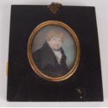 A miniature portrait of Peter Wright by Walter Stephens Lethbridge signed to the back and dated