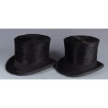 Two silk top hats by Walter Barnard & Son and G.A. Dunn & Co.