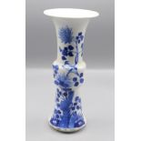 A Chinese porcelain blue and white Gu vase, 19th century,