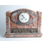 An Art Deco marble mantle clock, the 10.