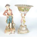 A continental porcelain centrepiece, 20th century,