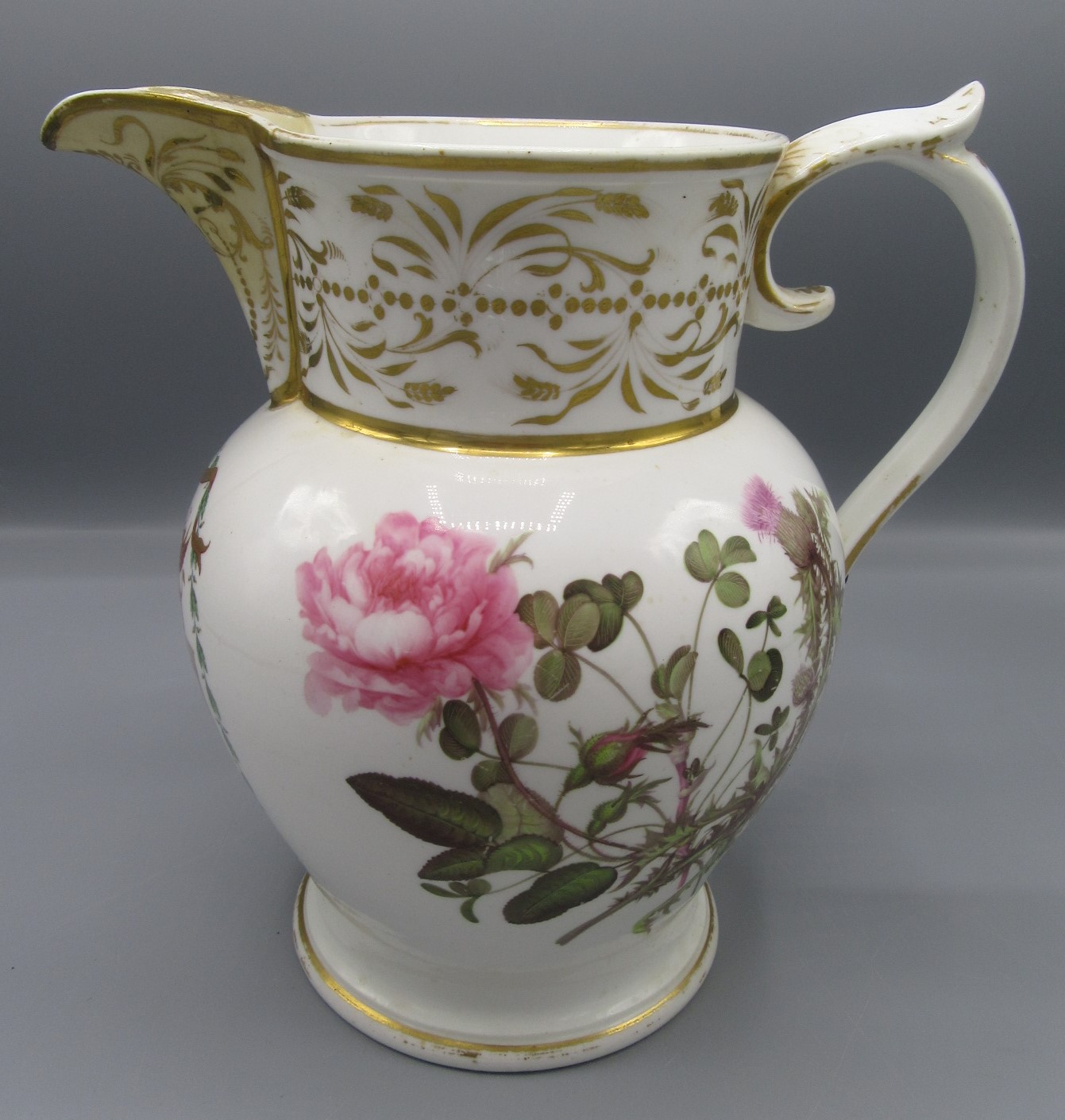 An English porcelain jug, late 18th/early 19th century, inscribed 'United Society of Plasterers, - Image 2 of 12