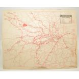 An Underground Map of London, 60.5 x 75.8cm.