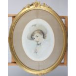 A pastel portrait of a lady, late 19th/early 20th century, monogrammed A.V.H.