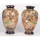 A pair of Japanese Satsuma pottery vases, early 20th century,