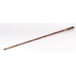 A steel swordstick, late 19th/early 20th century, in the form of a bamboo walking cane, length 92cm.