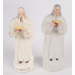 Two Staffordshire figures of John Wesley, height 17cm.