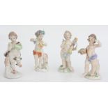 A set of four Naples porcelain figures of the seasons, height 12cm.