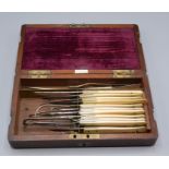 A mahogany surgical instruments case by Aitken, York, late 19th/early 20th century,