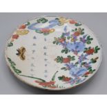 A Japanese enamelled porcelain Nabeshima style dish, 18th century,