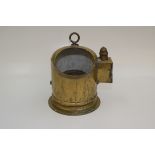 A brass cased ship's binnacle, early 20th century, height 32cm,