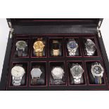 A Tonino Lamborghini Watches case to hold ten watches and now filled with lesser "collectors"