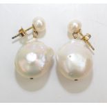 A pair of Braybrook & Britten baroque pearl earrings.