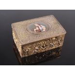 A mid 19th century continental silver gilt and enamel singing bird automaton music box,