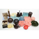 A collection of bakelite and other plastics.