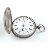 A silver cased full hunter keywind pocket watch by A Swan of Sterling movement number 25461.