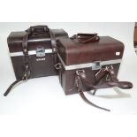 Two large camera cases, a Canon lens 50mm 1.2 No 46378, a Western Photronic Exposure Meter.