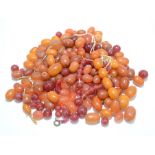 Amber, simulated amber and hardstone beads. Condition report: Gross weight: 189g.