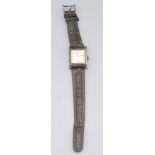 A rare Rolex silver square cased gentleman's wristwatch with Rolex 13 ligne 15 jewel movement by