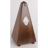 A French mahogany metronome, with metal plaque inscribed '1815 MAELZEL PAQUET 1846', height 23cm.
