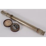 A single draw plated telescope by Ross, London, inscribed R.Carron. R.N.H.M.