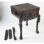 A Chinese hardwood envelope card table, 19th century,