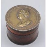 A Charles James Fox commemorative circular snuff box, 19th century,